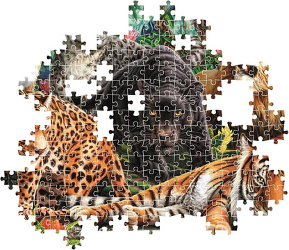 Clementoni -35584-Puzzel 500 HQC Wilde Katten Compacte Doos