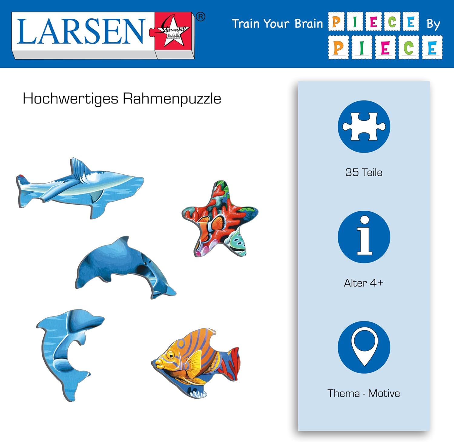 Larsen FH29 Zeeleven op een koraalrif, Frame puzzel met 35 stukjes