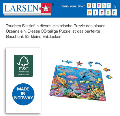Larsen FH29 Zeeleven op een koraalrif, Frame puzzel met 35 stukjes