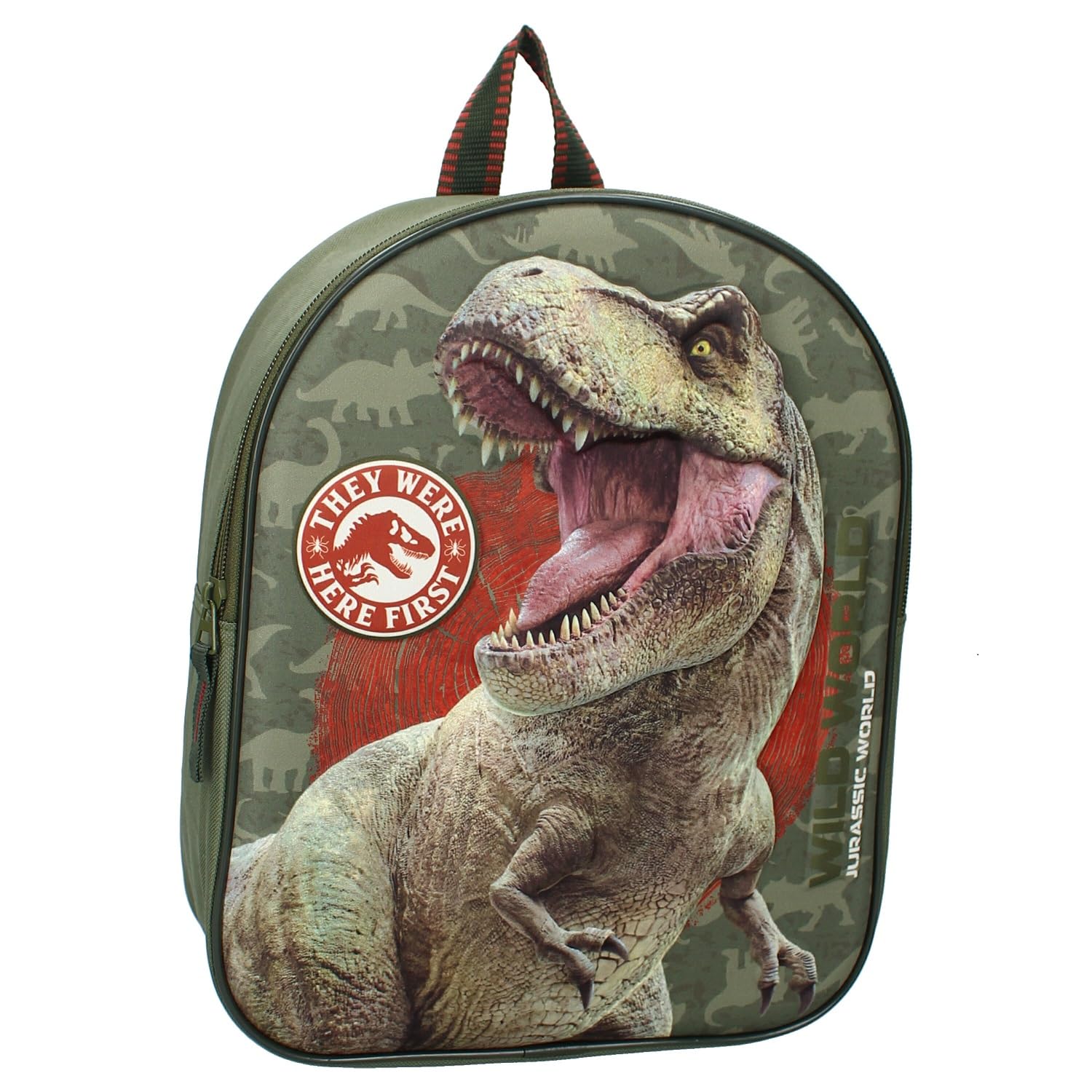 Vadobag JURASSIC WILD Dinosaurier T-REX 3D - Rucksack für Kinder | Schule | Kindergarten - Farbe Grün - Maße 32 x 26 x 11 cm, grün, Einheitsgröße