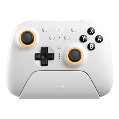 8Bitdo Ultimate 2 Bluetooth Controller for Switch, Switch 2 & Windows PC, Switch Pro Controller with TMR Joysticks, Switchable Hall Effect/Tactile Triggers, Vibration and Motion Control, RGB, White