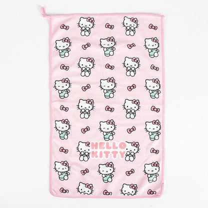 Hello Kitty Kulturbeutel für Reisen, Zubehör mit Kamm, Handtuch und Tasche für Hello Kitty, Kulturbeutel für Reisen oder Schule, Rosa, Transparente Kosmetiktasche mit Reißverschluss
