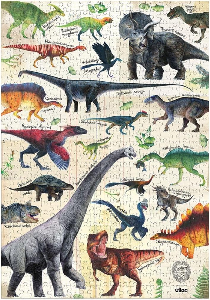 Vilac - Dinosaurus puzzel 500 stukjes Museum, 9625, meerkleurig