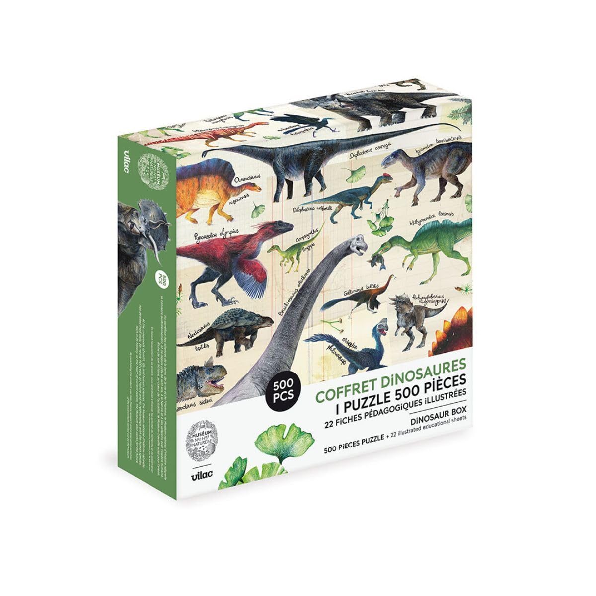 Vilac - Dinosaurus puzzel 500 stukjes Museum, 9625, meerkleurig