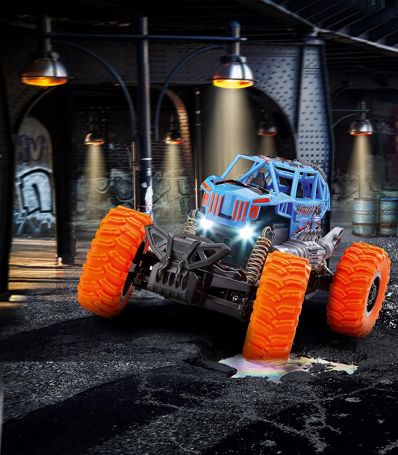 Revell Control Car Destroyer XS, schaal 1:18, perfect voor binnen- en buitenavonturen, 2,4 GHz afstandsbediening, led-koplamp voor nachtritten, ideaal cadeau voor RC-fans vanaf 8 jaar