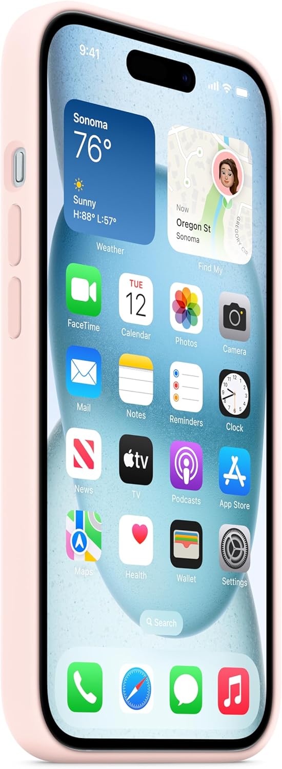 Apple - Back Cover For Mobile Phone - Magsafe Compatibility - Silicone - Light Pink - For Iphone 15