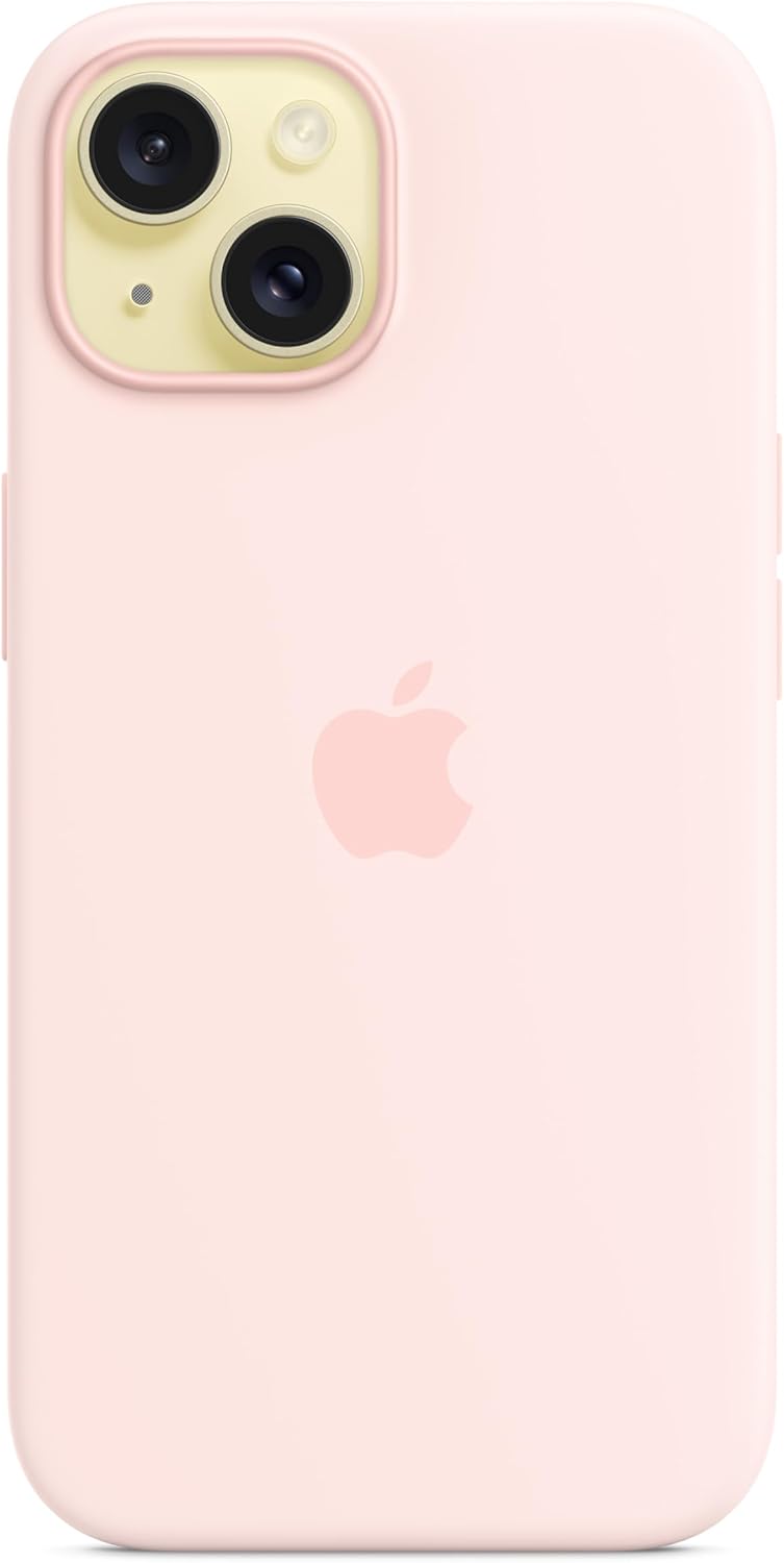 Apple - Back Cover For Mobile Phone - Magsafe Compatibility - Silicone - Light Pink - For Iphone 15