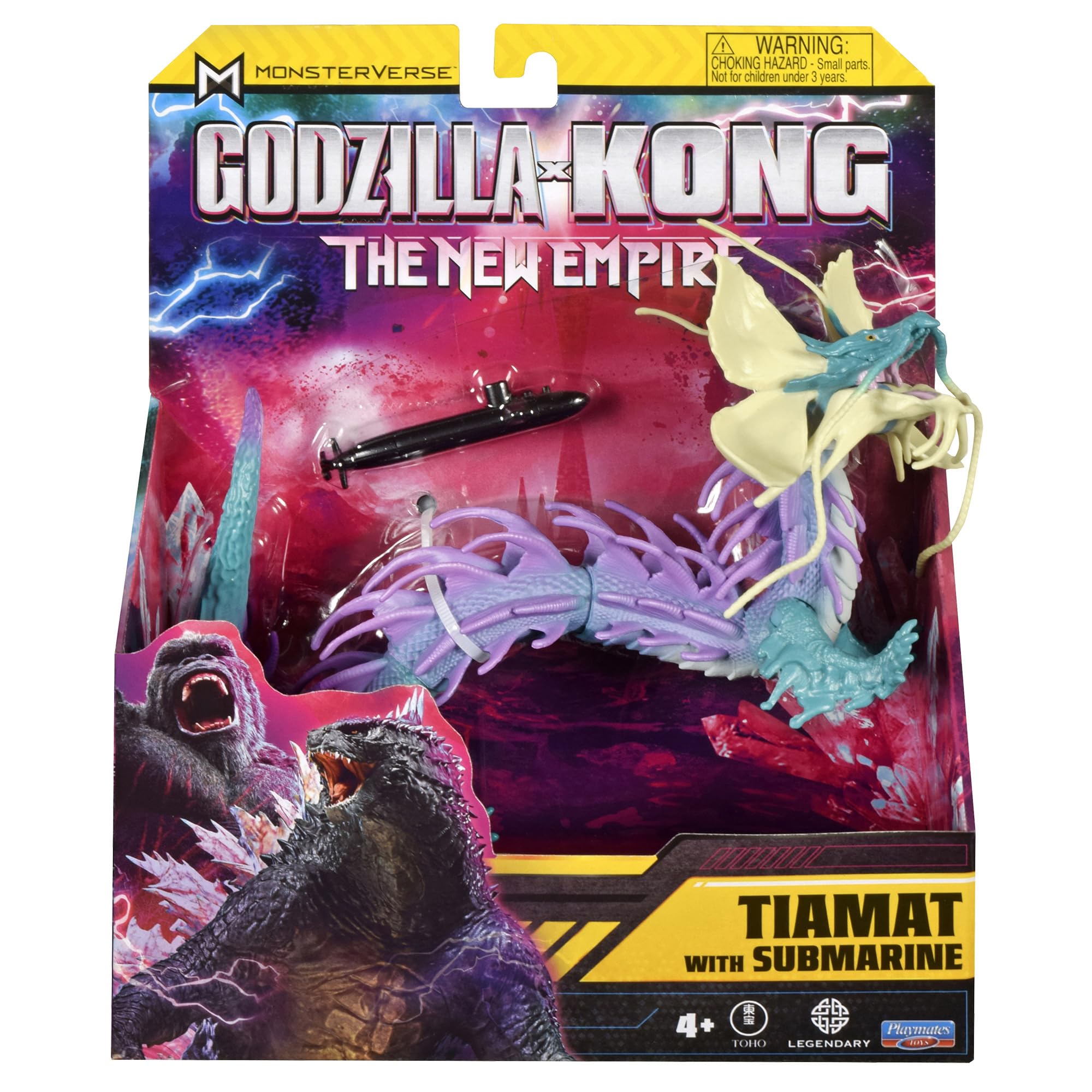 MonsterVerse Godzilla x Kong: The New Empire, 6-Inch Tiamat Action Figure Toy, Iconic Collectable Movie Character, Includes 2.5-Inch Submarine Accessory, Suitable for Ages 4 Years+