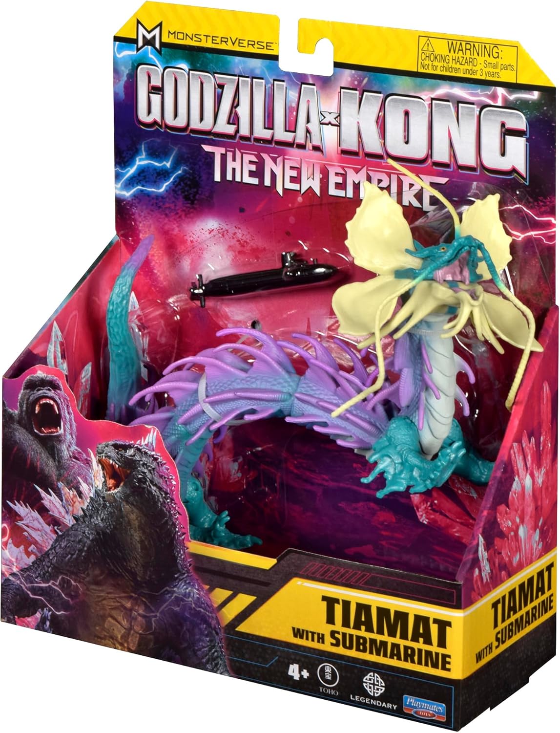 MonsterVerse Godzilla x Kong: The New Empire, 6-Inch Tiamat Action Figure Toy, Iconic Collectable Movie Character, Includes 2.5-Inch Submarine Accessory, Suitable for Ages 4 Years+