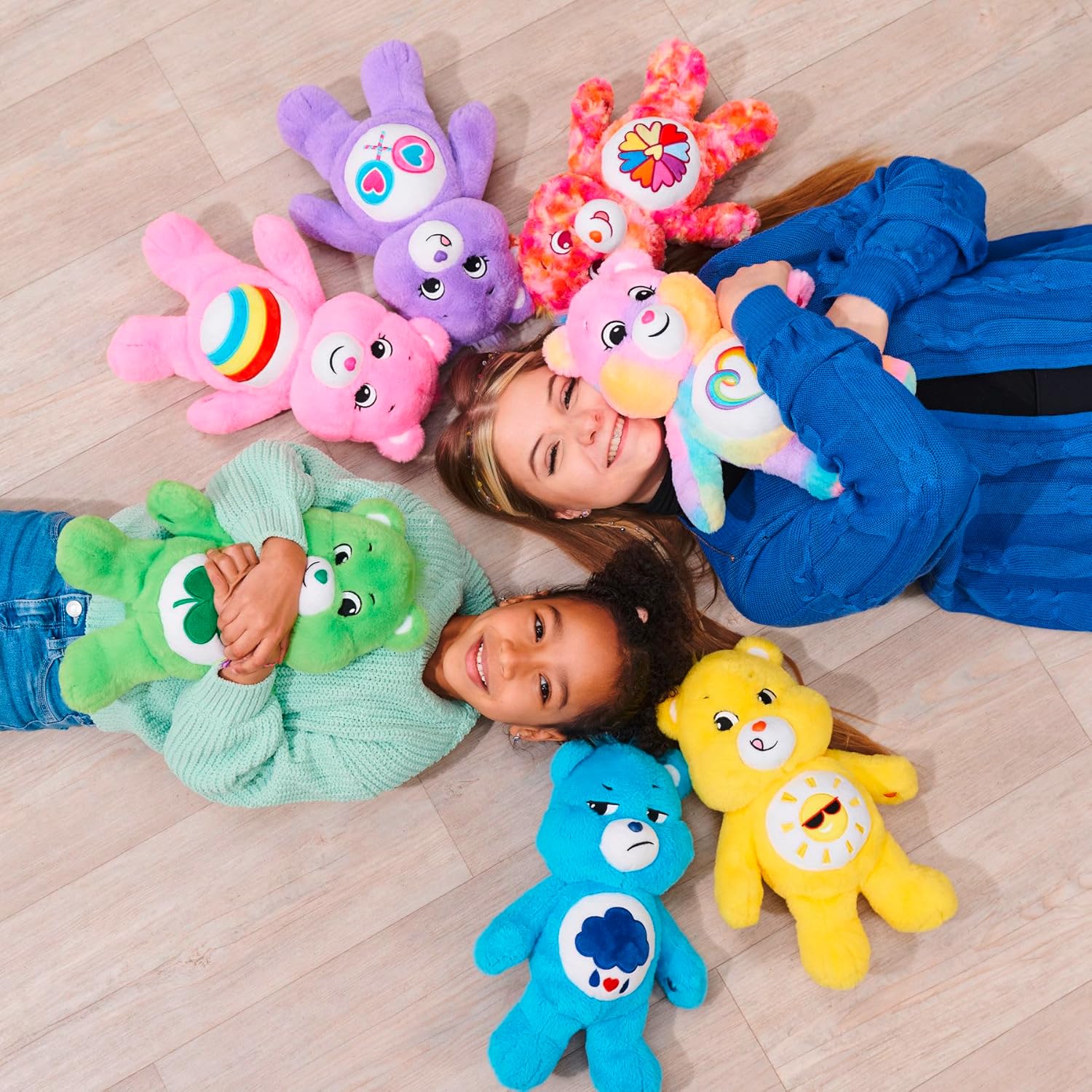 Simba 6305878001 - Glücksbärchi, Flower Power Bärchi, 35cm, Care Bears Plüschfigur