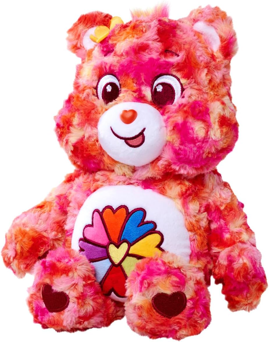 Simba 6305878001 - Glücksbärchi, Flower Power Bärchi, 35cm, Care Bears Plüschfigur