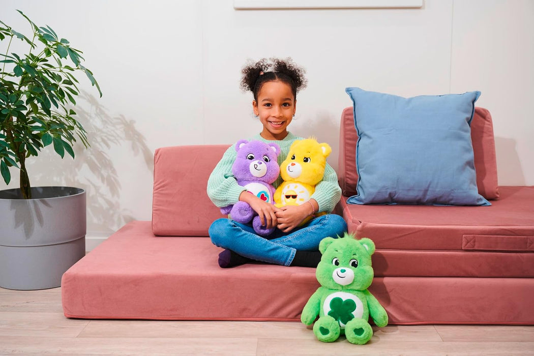 Simba 6305878002 - Glücksbärchi, Sonnenscheinbärchi, 35cm, Care Bears Plüschfigur, gelb