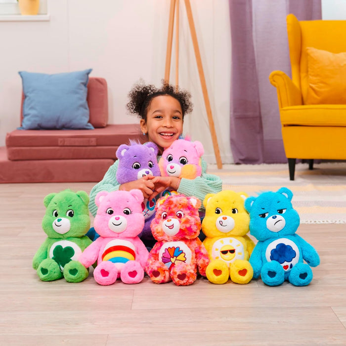 Simba 6305878002 - Glücksbärchi, Sonnenscheinbärchi, 35cm, Care Bears Plüschfigur, gelb
