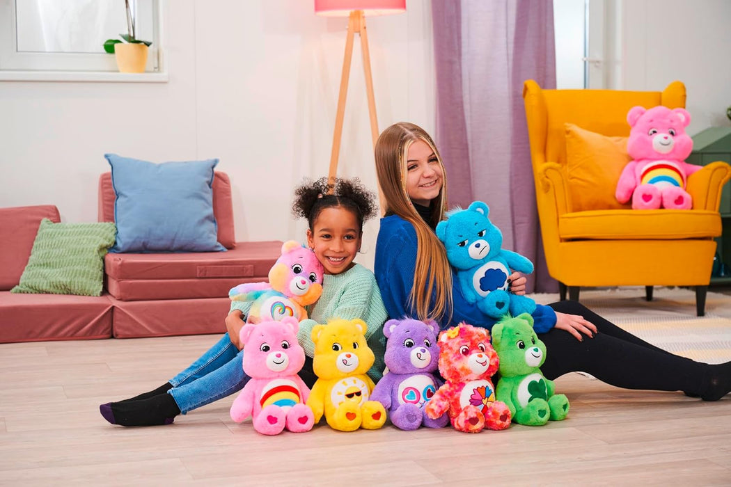 Simba 6305878002 - Glücksbärchi, Sonnenscheinbärchi, 35cm, Care Bears Plüschfigur, gelb