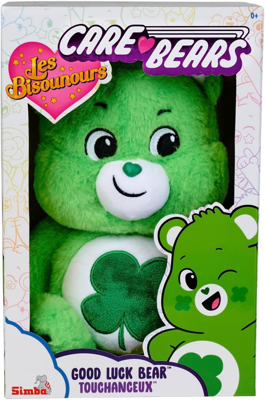 Simba 6305878003 - Glücksbärchi, Glücksbärchi, 35cm, Care Bears Plüschfigur, grün
