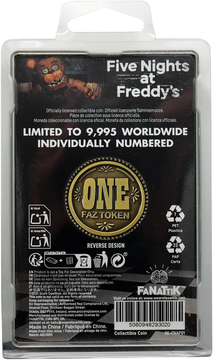 Five Nights at Freddy's Limited Edition One Faz Collectible Metal Token