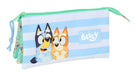 Safta Blue Sisters – Triple Pencil Case, Children's Pencil Case, Ideal for School Age Children, Comfortable and Versatile, Quality and Resistance, 22 x 3 x 12 cm, aqua green, M, Casual