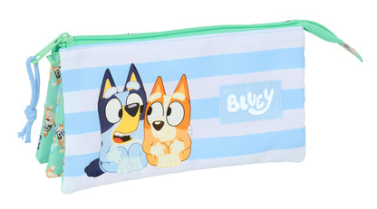 Safta Blue Sisters – Triple Pencil Case, Children's Pencil Case, Ideal for School Age Children, Comfortable and Versatile, Quality and Resistance, 22 x 3 x 12 cm, aqua green, M, Casual