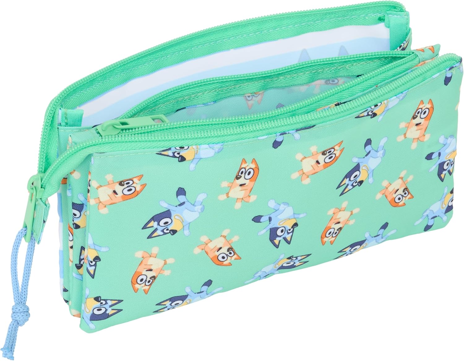 Safta Blue Sisters – Triple Pencil Case, Children's Pencil Case, Ideal for School Age Children, Comfortable and Versatile, Quality and Resistance, 22 x 3 x 12 cm, aqua green, M, Casual
