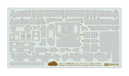 TAMIYA Dickie 300012661 Plastic Model Kit 1:48 Zimmerit Decorative Tank IV AUSF H