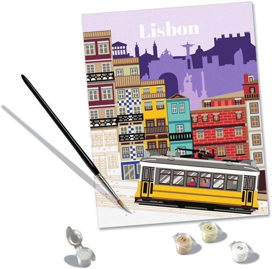 CreArt, Malen nach Zahlen Citys - Farbenfrohes Lissabon