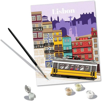 CreArt, Malen nach Zahlen Citys - Farbenfrohes Lissabon
