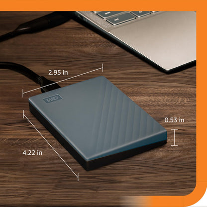 WD 6TB My Passport Works with USB-C, portable external hard drive, USB 3.2 Gen 1, software for device management, backup, password protection, Works with PC, Mac, Chromebook, Gaming Consoles, Grey