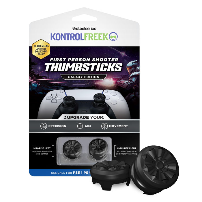 KontrolFreek FPS Freek Galaxy Black per PlayStation 4 e PlayStation 5 - Performance Thumbsticks - 1 High-Rise - 1 Mid-Rise - Nero