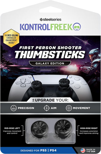 KontrolFreek FPS Freek Galaxy Black per PlayStation 4 e PlayStation 5 - Performance Thumbsticks - 1 High-Rise - 1 Mid-Rise - Nero