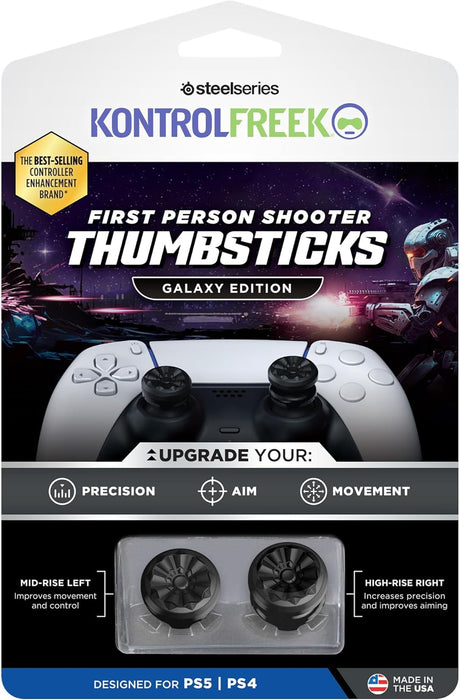 KontrolFreek FPS Freek Galaxy Black per PlayStation 4 e PlayStation 5 - Performance Thumbsticks - 1 High-Rise - 1 Mid-Rise - Nero