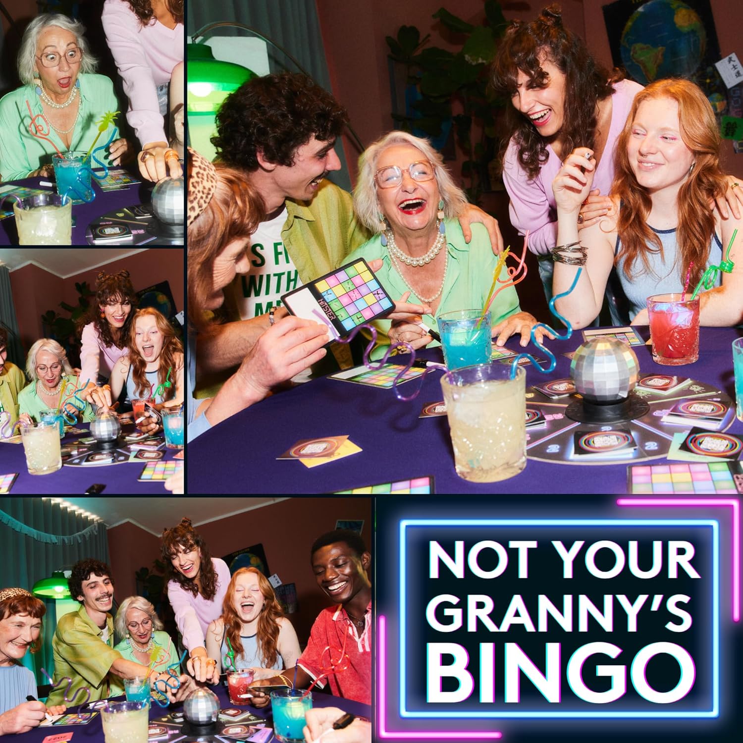 Hitster Bingo - The Electronic Music Trivia Game for Adults - Fun Party Games, Music Quiz Games & Family Game Night Activity - Guess that Tune Music Bingo Game with Disco Ball & 225 Iconic Songs (UK