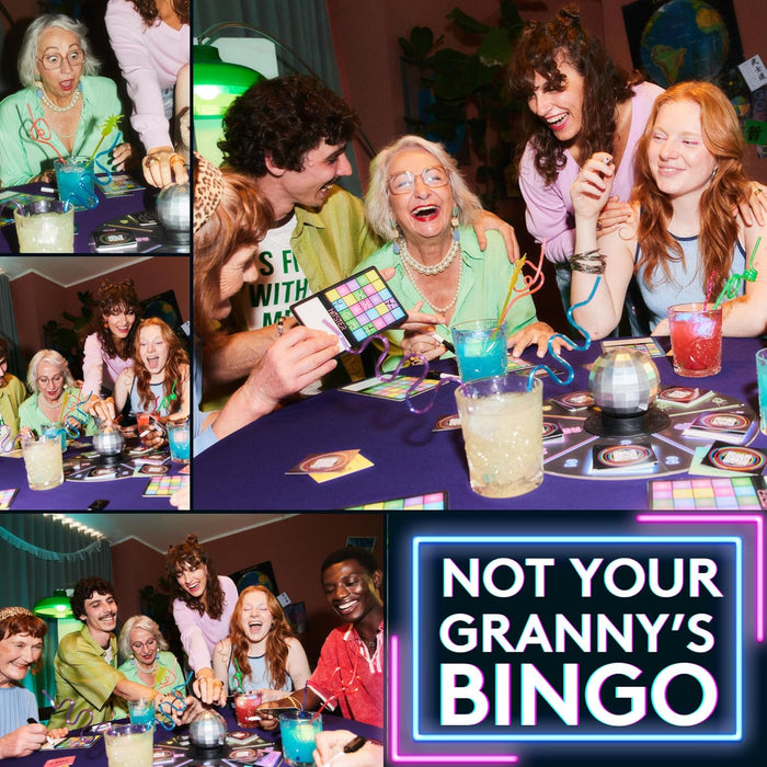 Hitster Bingo - The Electronic Music Trivia Game for Adults - Fun Party Games, Music Quiz Games & Family Game Night Activity - Guess that Tune Music Bingo Game with Disco Ball & 225 Iconic Songs (UK