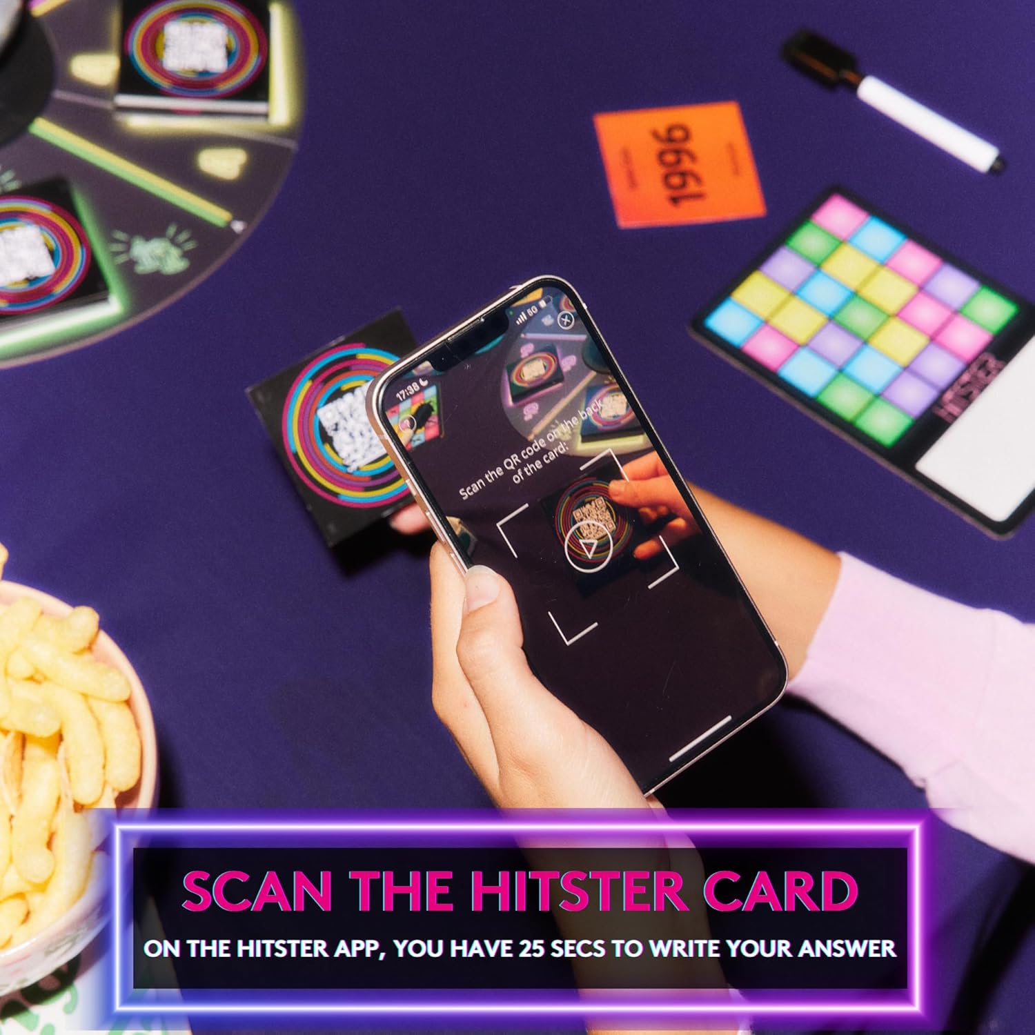 Hitster Bingo - The Electronic Music Trivia Game for Adults - Fun Party Games, Music Quiz Games & Family Game Night Activity - Guess that Tune Music Bingo Game with Disco Ball & 225 Iconic Songs (UK