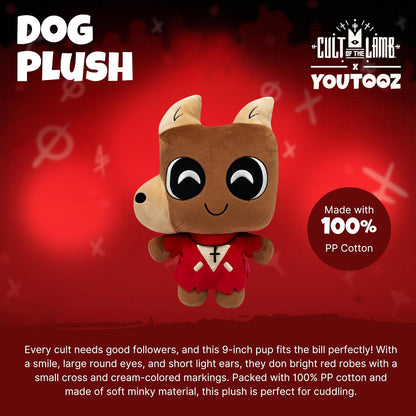 Youtooz Dog 9 inch Cult of The Lamb Plush, Collectible Stuffed Dog from Cult of The Lamb Collection