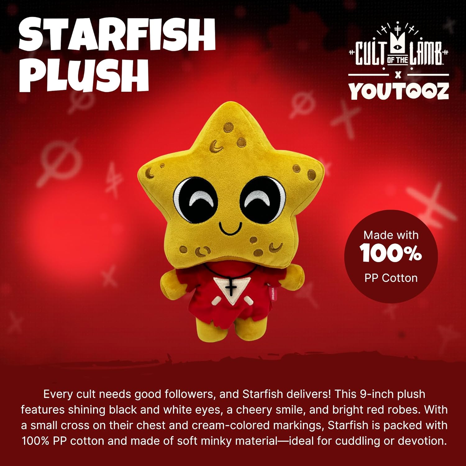 Youtooz Starfish 9 inch Plush - Cult of The Lamb Collectible Stuffed