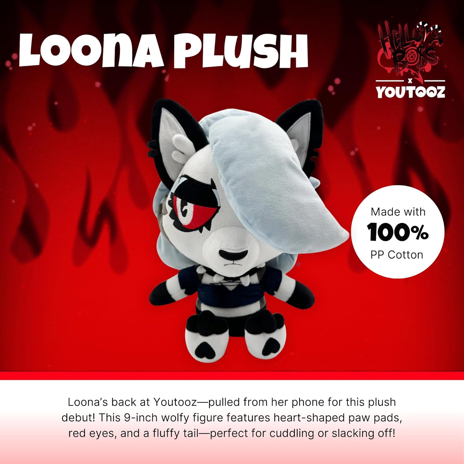 Youtooz Helluva Boss Loona Plush – 9-Inch Collectible Stuffed Figure – Soft & Cuddly Plush Doll Official Merch for Fans & Collectors