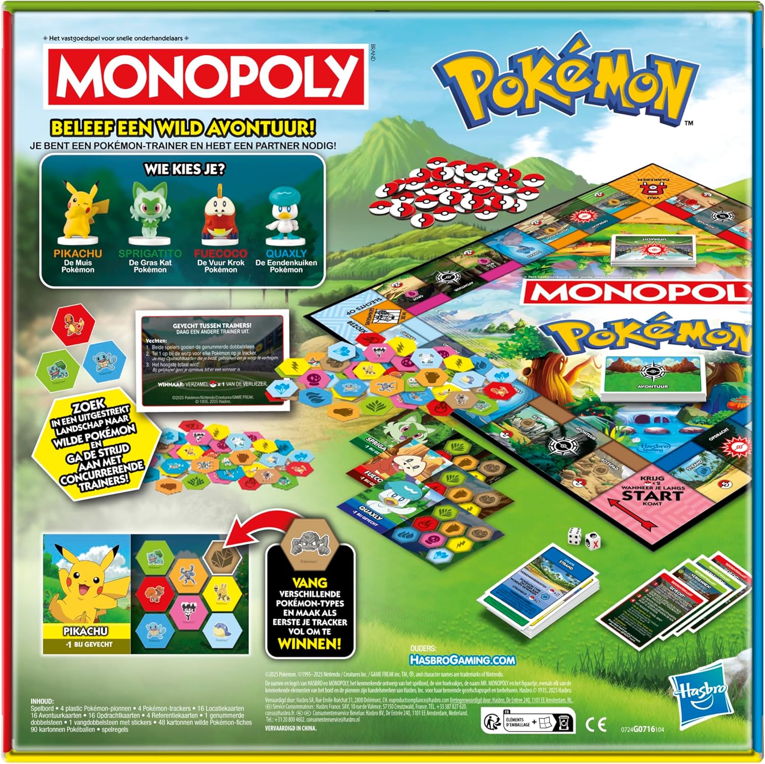 Monopoly Pokémon-editie, bordspel - Nederlandse versie
