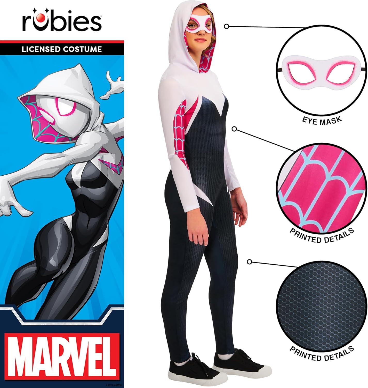 Rubies Official Ghost Spider Adult Costume, Adult Fancy Dress