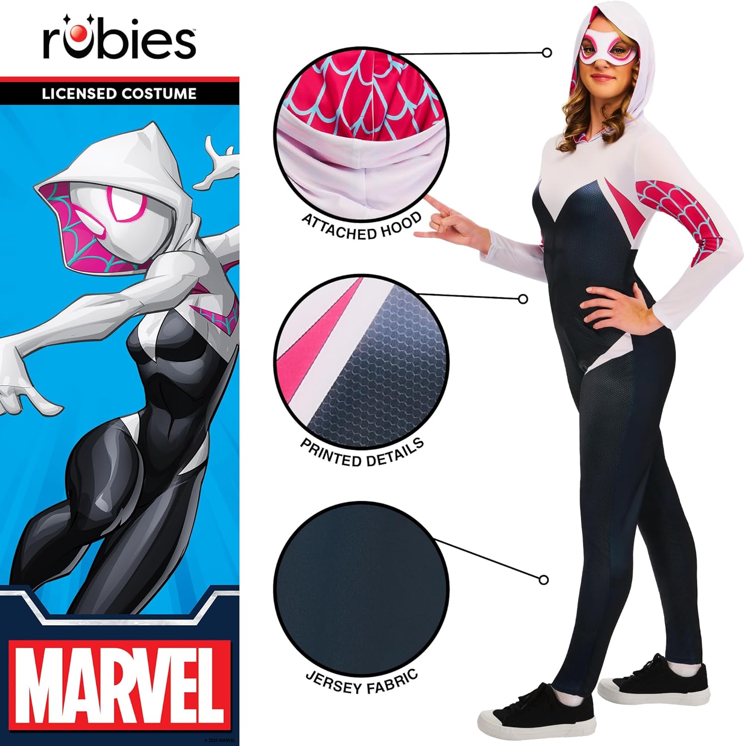 Rubies Official Ghost Spider Adult Costume, Adult Fancy Dress