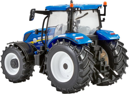 New Holland T6.175 Blue Power Tractor Replica, New Holland Tractor Replica Compatible with 1:32 Scale Farm Animals and Toys, Suitable for Collectors & Children from 3 Years