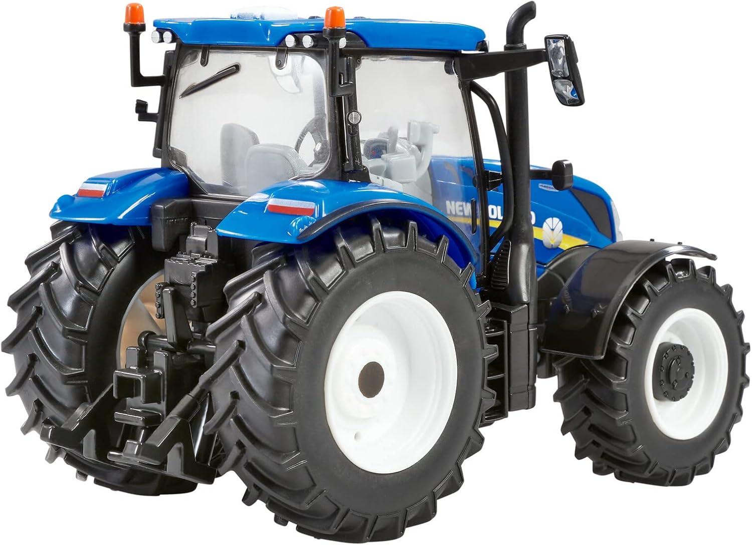 New Holland T6.175 Blue Power Tractor Replica, New Holland Tractor Replica Compatible with 1:32 Scale Farm Animals and Toys, Suitable for Collectors & Children from 3 Years