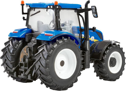 New Holland T6.175 Blue Power Tractor Replica, New Holland Tractor Replica Compatible with 1:32 Scale Farm Animals and Toys, Suitable for Collectors & Children from 3 Years