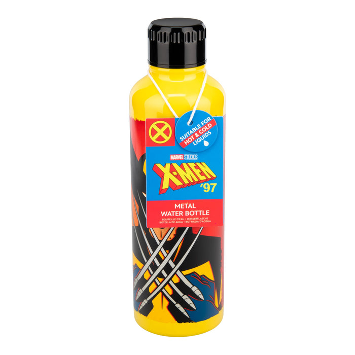 Paladone Wolverine Waterfles van geel en rood metaal met schroefdeksel, officieel gelicentieerde Marvel X-Men herbruikbare roestvrijstalen fles 500 ml, superheldenkoopwaar voor tieners, volwassenen