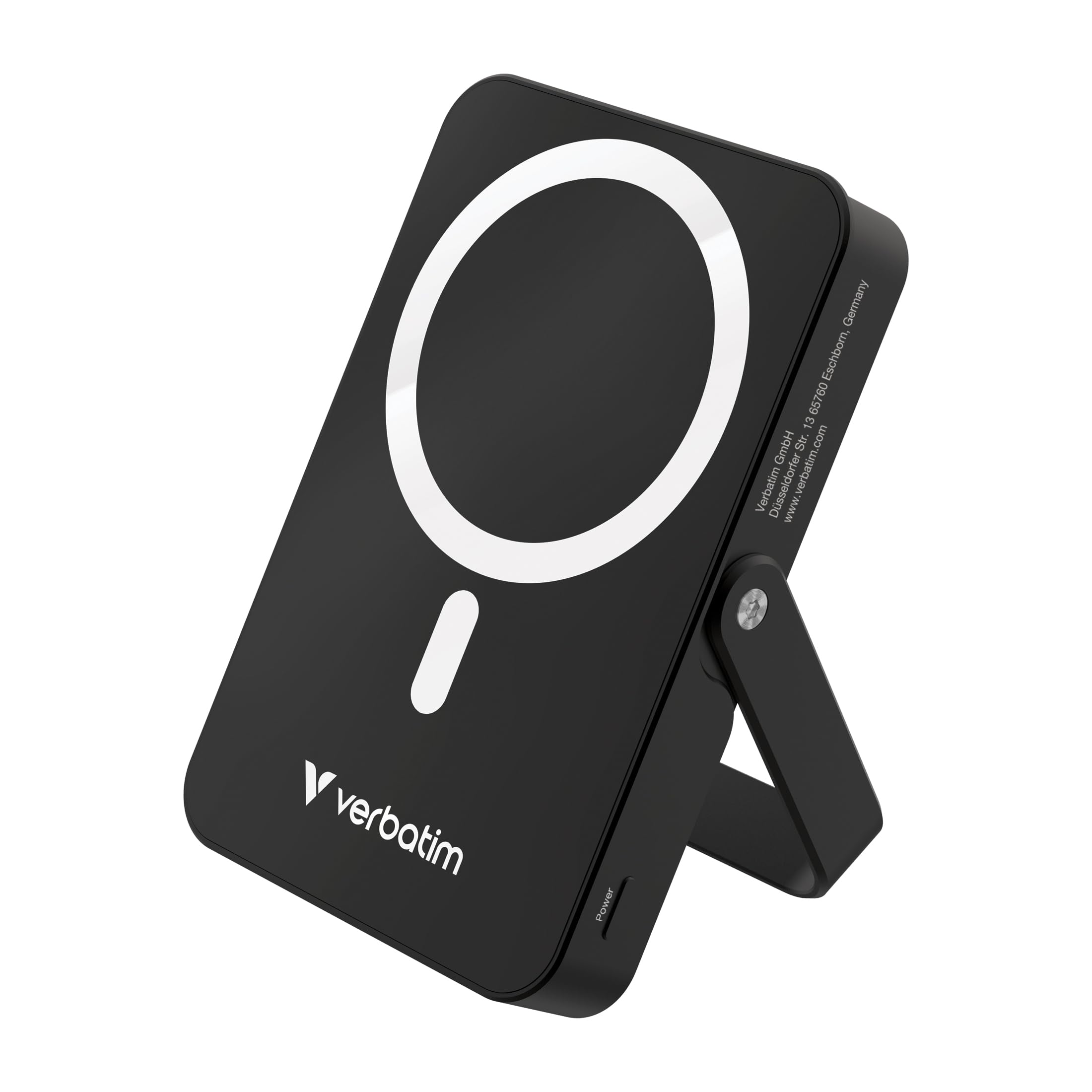 Verbatim Charge 'n' Go MagSafe Power Bank 10,000mAh Black 15W Magnetic - PD 22W Fast Charge LED Indicator & Foldable Stand for iPhone 16/15/14/13/12 Pro/Pro Max - Includes USB-C Cable