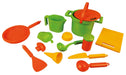 Lena- Set Gioco da Spiaggia e Sabbia, Multicolore, 14 Teile (Kochen Eco), 05401
