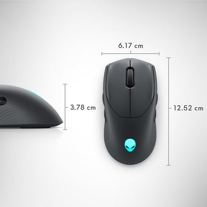 Alienware Tri-Mode AW720M Wireless Gaming Mouse, Optical Sensor, 8 Configurable Buttons, Fast-Charging, Grey