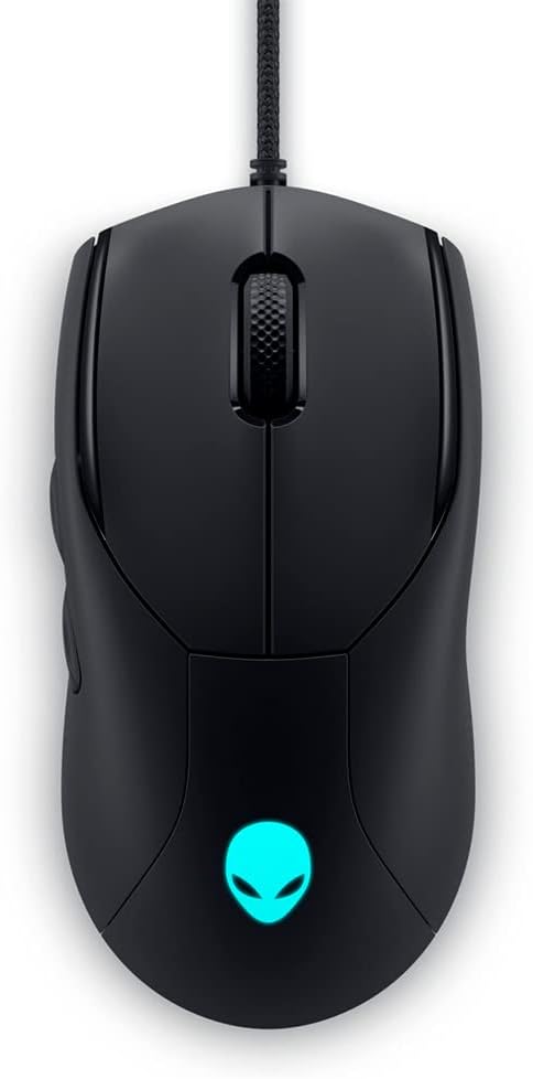 Alienware AW320M Wired Gaming Mouse, USB-A, Optical Sensor, 6 Configurable Buttons, Black