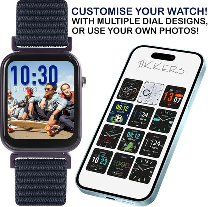 Tikkers Smart Series 13 Navy Riptape Strap Smart watch