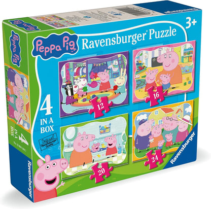 Ravensburger Peppa Pig Family Time Puzzel Set - 12, 16, 20, 24 stuks