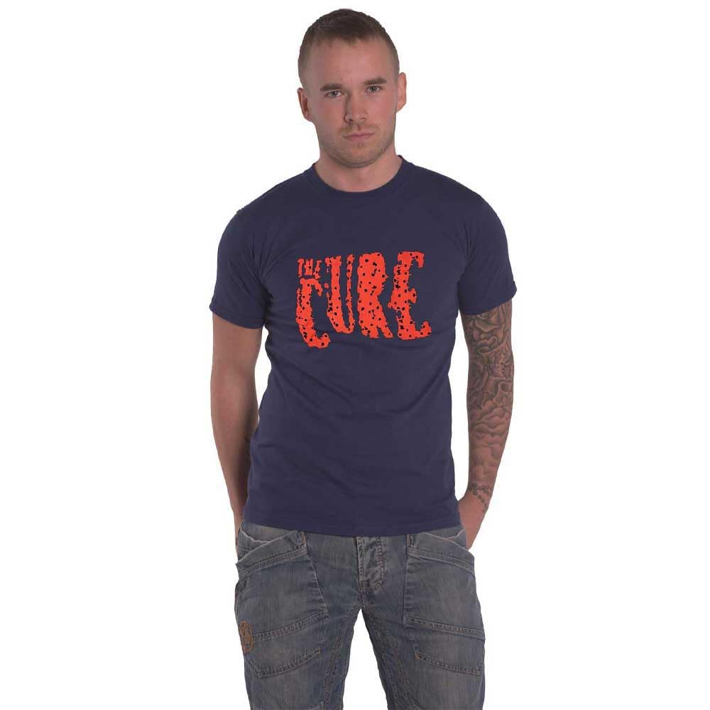 The Cure T Shirt Band Logo Official Unisex Navy Blue